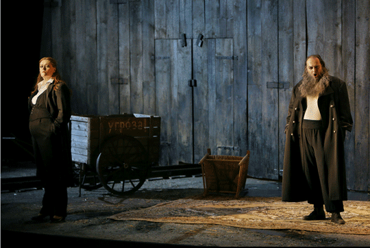 Acte II, Brünnhilde (Catherine Foster) Wotan (Wolfgang Koch) ©Enrico Nawrath/Bayreuther Festspiele
